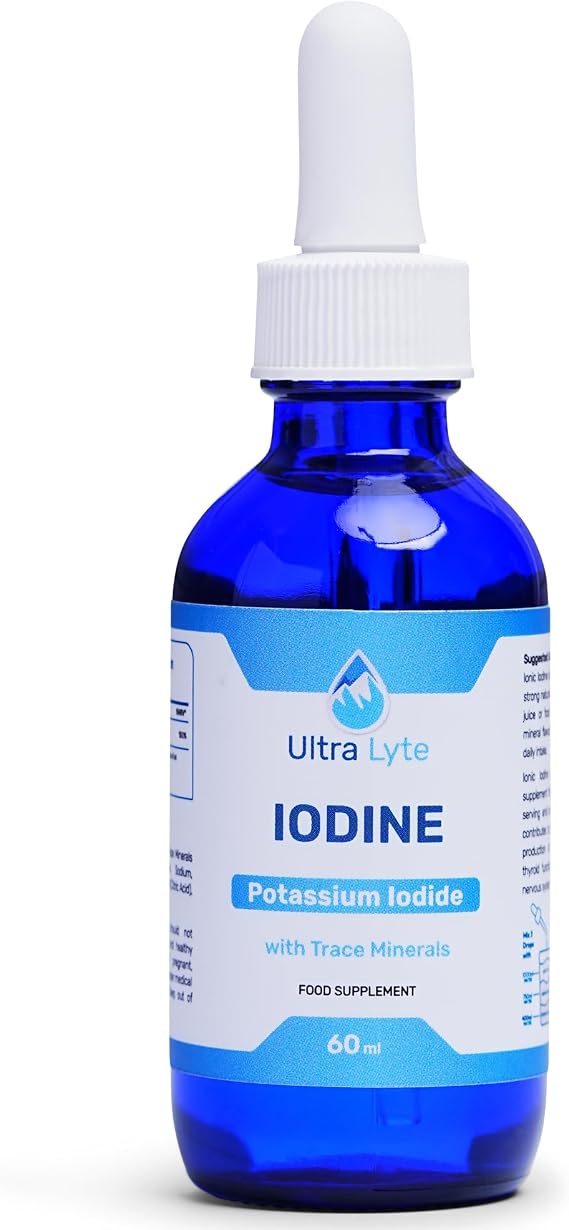 Ultra Lyte Iodine 255MCG – 59ml Iodine Supplement from Potassium Iodide – Optimal Thyroid Function, Hormone Production – Dietary Supplement for Cognitive Function, Normal Energy Levels