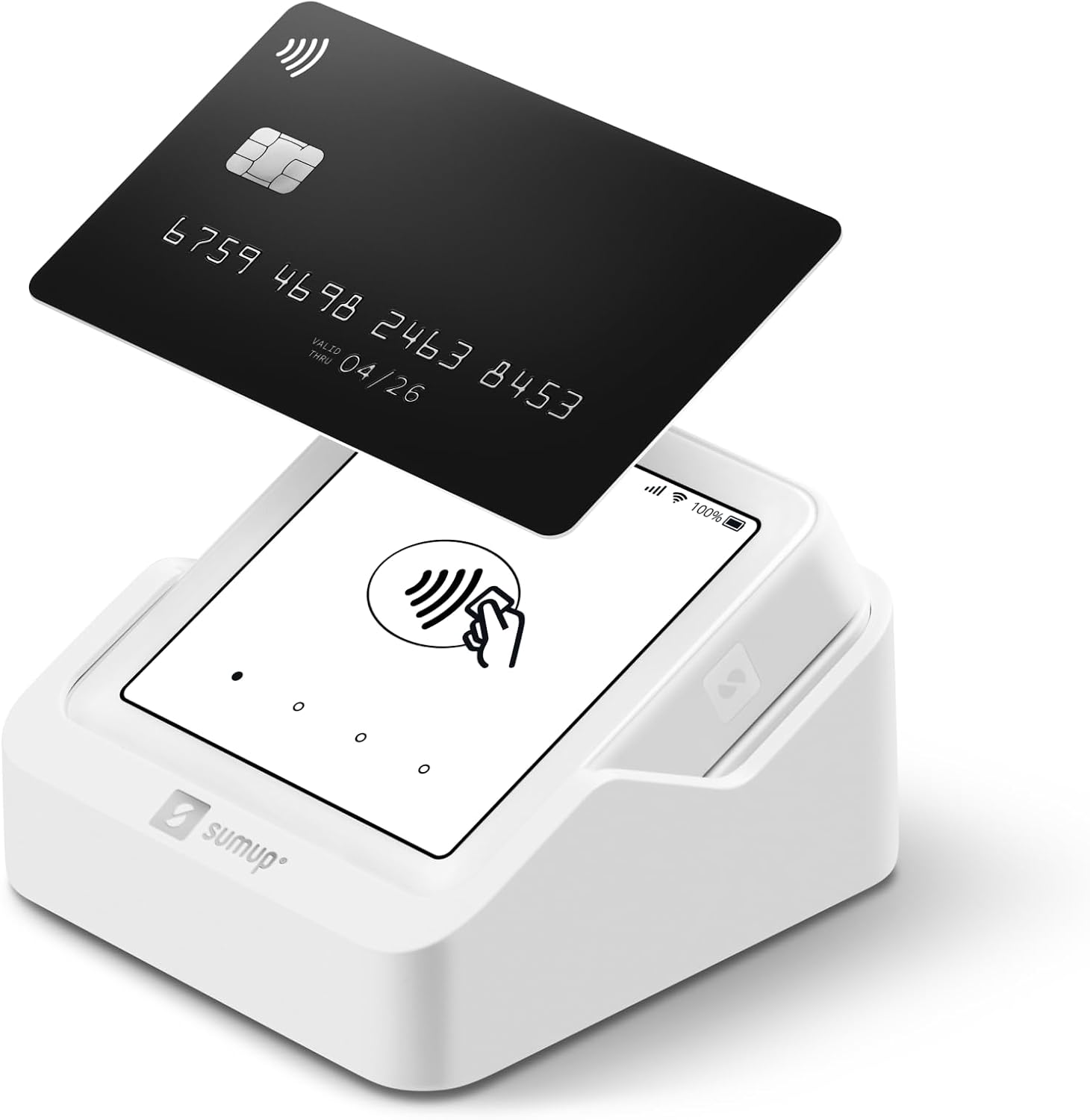 SumUp Solo Credit Card Payment Card Reader with Charging Station by SumUp. Full touch-screen interface with free SIM card with unlimited mobile data