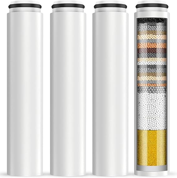 4 Pack Shower Head Filter Replacement Cartridges Compatible with Cobbe Handheld Shower Head, Hard Water Softener, Removes Chlorine and Heavy Metals for Improved Skin & Hair