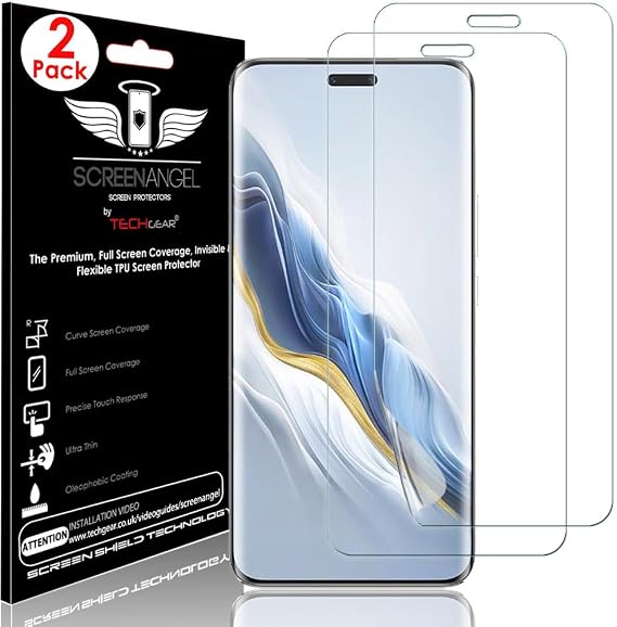TECHGEAR [2 Pack Screen Protector fits Honor Magic 6 Pro 5G [Screen Angel Edition] [Case Friendly] [Bubble Free] [FULL Screen Coverage] HD Clear Flexible TPU Film