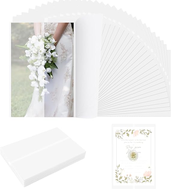50 Pack Pre-Folded Vellum Jackets for 5x7 Cards