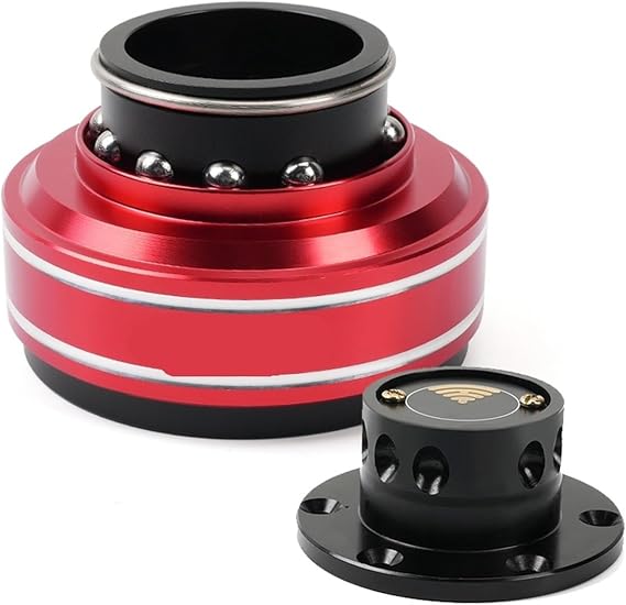 Steering Wheel Quick Release, Steering Wheel Short 6 Hole Racing Simulator Game Steering Wheel Quick Release Hub Adapter 70mm Fit Use For MOZA Simagic M10 A(Red)
