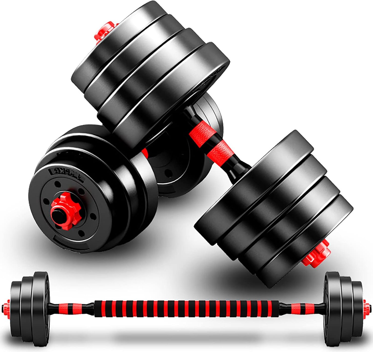 Adjustable Dumbbells Weights Set pair Home Gym Fitness for MenWomen Barbell Set 2-in-1 with connector Strength Training Fitness 10KG5KG2