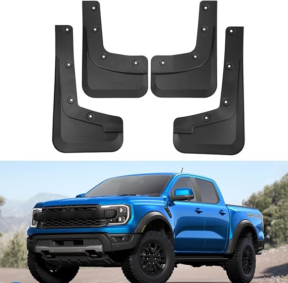 Mud Flaps Compatible with Ford Ranger 2024 2025, Front and Rear Mudflaps Mudguard, No Drilling Splash Guards for Ford Ranger 2024 2025 Exterior Accessories