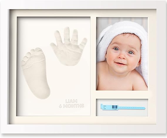 KeaBabies Baby Handprint and Footprint Set - Plaster Cast Hand and Foot for Newborns, Picture Frame, Imprint Set, Baby Gifts Boy, Girl (Alpine White)