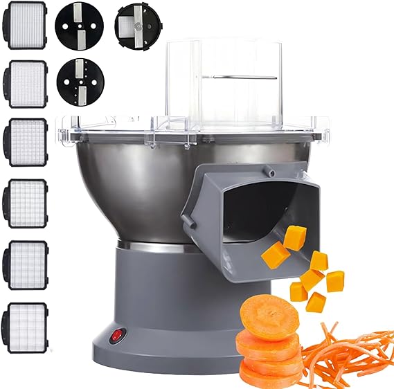 Commercial Vegetable Chopper Electric Food Cutting Machine 6Blades Multifunctional Slicer for Onion Garlic Carrot Potato Fruit - Kitchen Gadgets & Tools