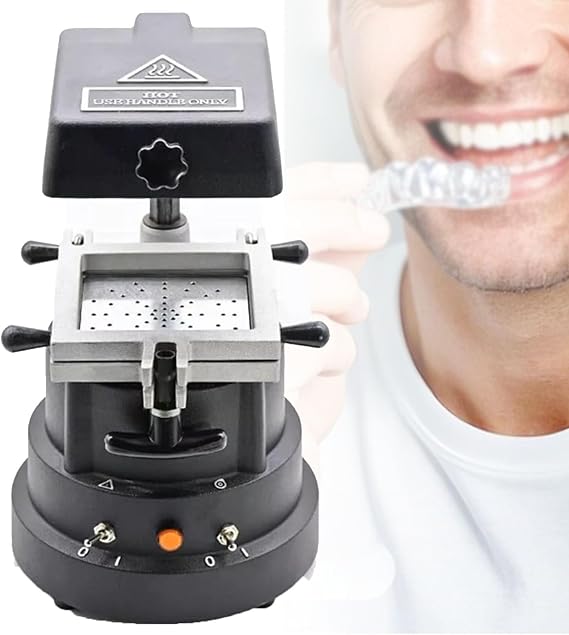 Automatic Vacuum Forming Machine, 1200W High Power for Dental Labs, Strengthened Adsorption for Orthodontic Retainers and Laminating