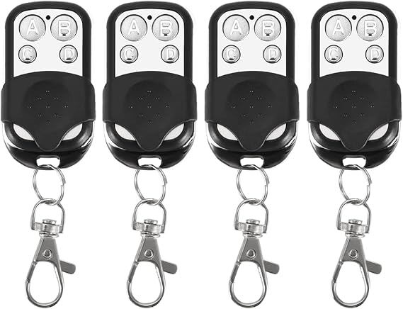 Septpenta 4PCS Universal Clone Wireless Remote Control, Fixed 433.92Mhz Frequency Remote Cloner with Anti Theft 4 Channel Remote Control System Suitable for Car, Garage Door