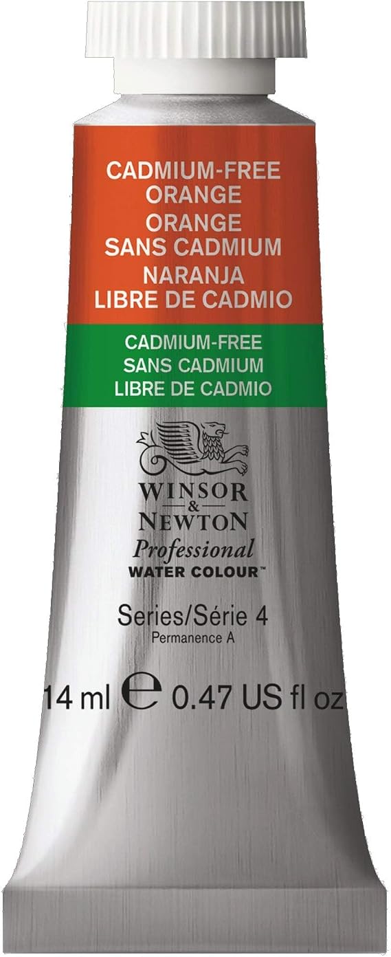 Winsor & Newton プロフェッショナル水彩絵の具、14mlチューブ、カドミウムフリーオレンジ