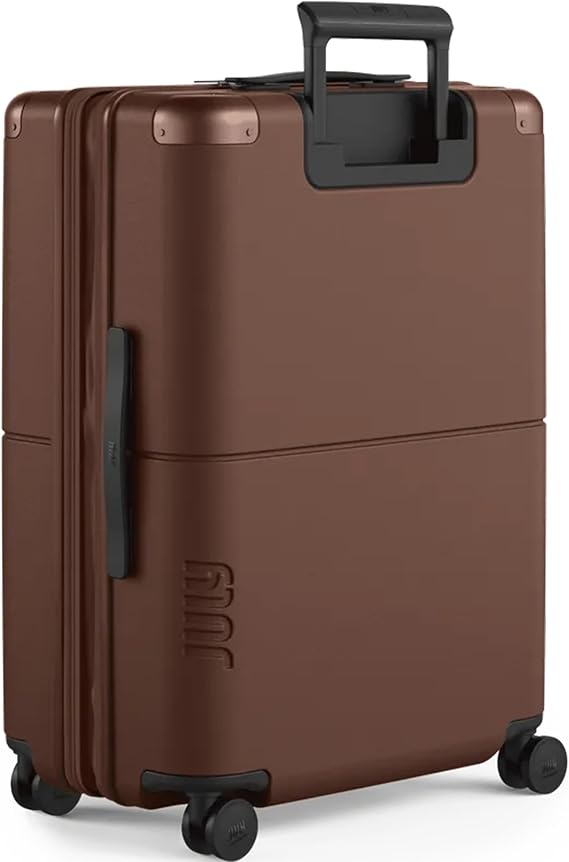 July Checked Expandable Suitcase, Airline Approved, 24.5", Dark Brown