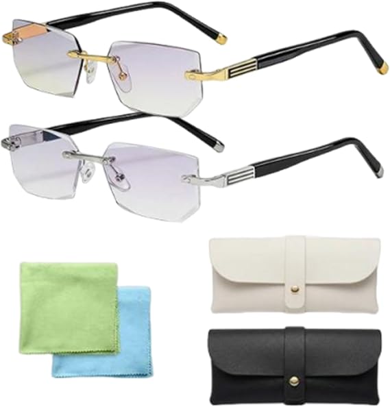 Auto Focus Glasses Self Adjusting, Vision Sync Multifocal Glasses with Distance Vision Enhancement, Self Adjusting Glasses for Near and Far Vision, Six-Piece Set with Case and Cloth ﻿