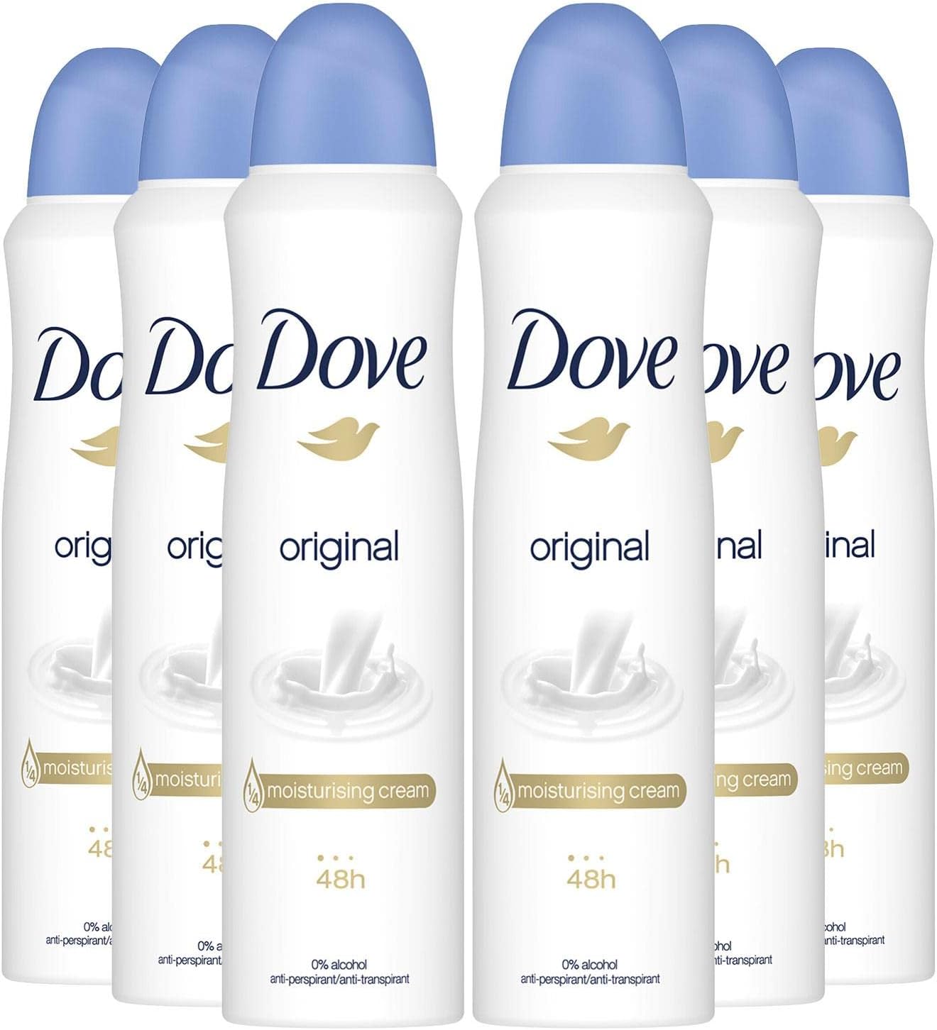 Dove Original Deodorant Spray Pack of 6 x 150 ml