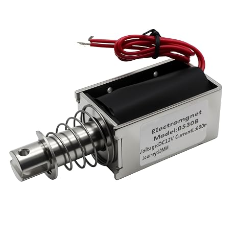 DC12V 600mA Push Pull Solenoid, 6N, 10mm Linear Solenoid, Open Frame Type Solenoid Electromagnet, Solenoid Actuator in Automatic Switch Control