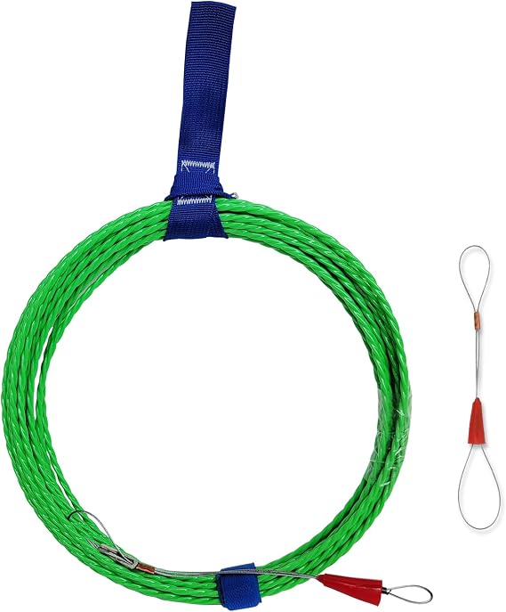 Fish Tape Cable Puller Kit 10M 4.5mm PET Electrical Cable Puller Spiral Extruded Polymer Electric Fish Tape (10m)