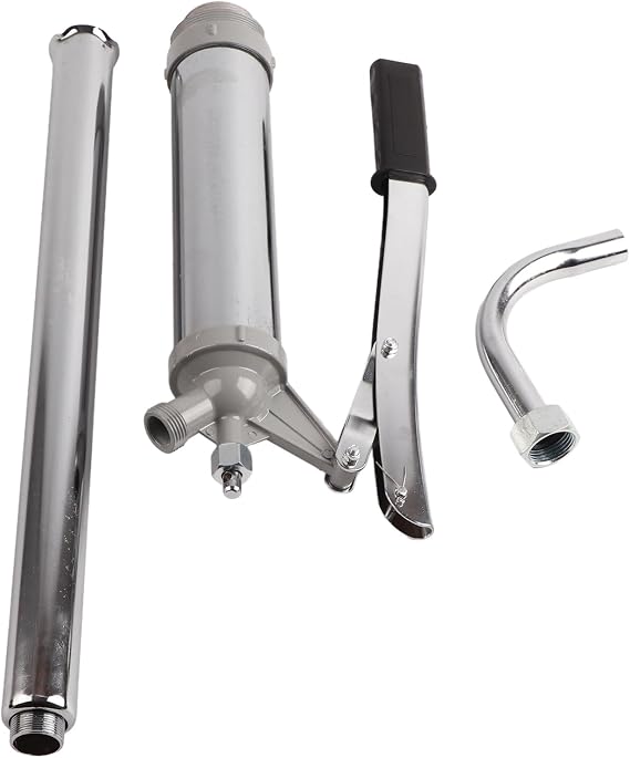 Lever Barrel Pump Action Barrel Drum Pump Diesel Oil Transfer Hand Operated Extractor Fluid Water Chrome Plated 55 Gallon with Removable Nozzle