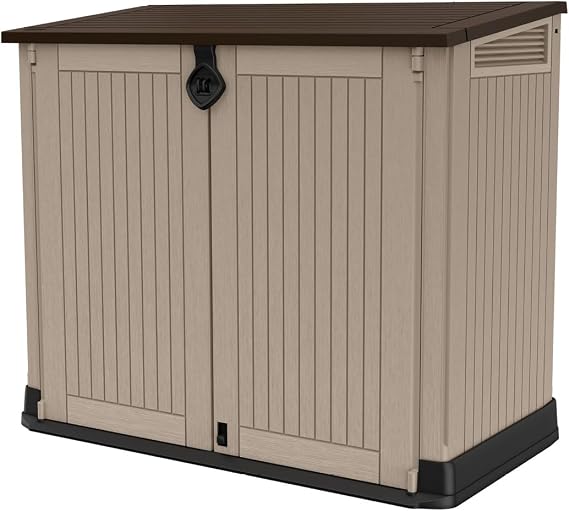 Keter Store it Out Midi Wheelie Bin Box Beige / Brown