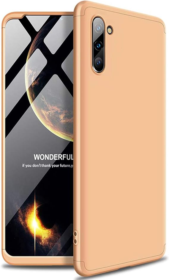 Microsonic Samsung Galaxy Note 10 için Kılıf Double Dip 360 Protective Gold [Galaxy Note 10 ile Uyumlu Kılıf - Gold]