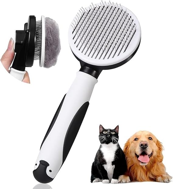 Vinabo Dog & Cat Grooming Brush Comb, Black