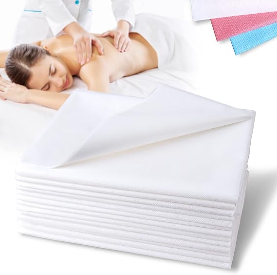 Tek Kullanımlık Yatak Çarşafları SPA Dövme Masaj Masası Oteller için Yatak Örtüsü 78,74 cm x 198,12 cm Dokumasız Kumaş Beyaz 20 Adet
