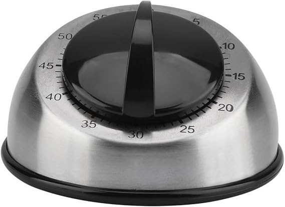Mechanical Kitchen Timer - Egg Timer Stainless Steel 60 Min