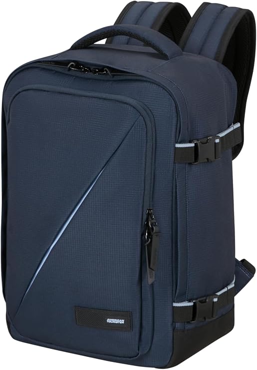 American Tourister Take2Cabin Ryanair Cabin Bag 25 x 20 x 40 cm, 24 L, 1.5 kg, Hand Luggage, Airplane Backpack S Under Seat, Blue (Dark Navy)