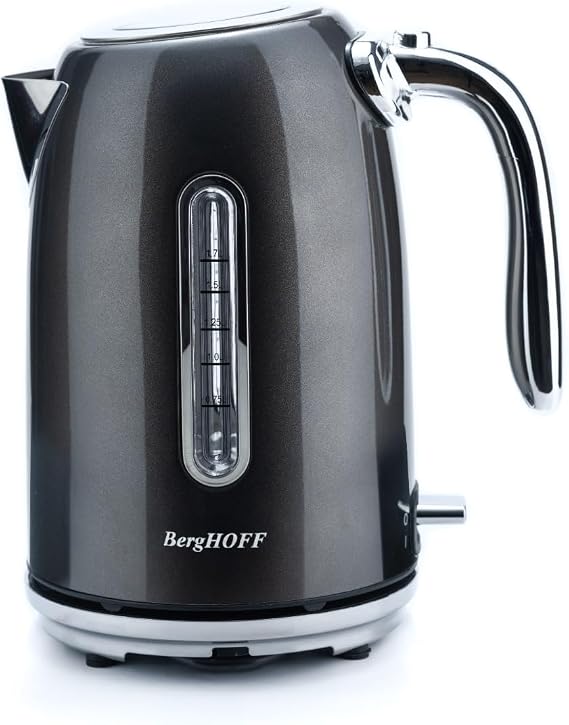 BergHOFF Gem Metallic 1.7 Litre Su Isıtıcısı – 2200 W, Paslanmaz Çelik Gövde | Silver