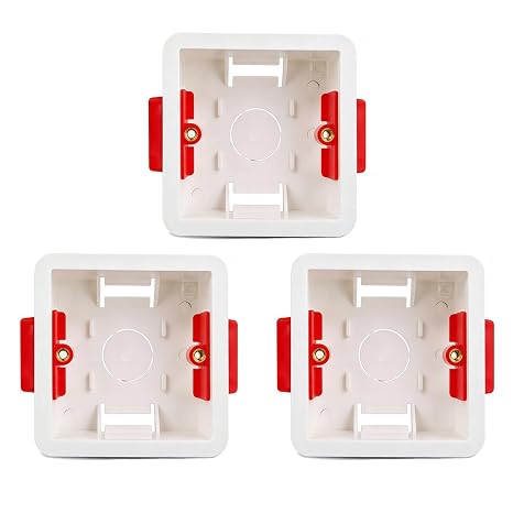 Light Switch & Socket Back Box, UK Standard Dry Lining 83x83mm Plasterboard