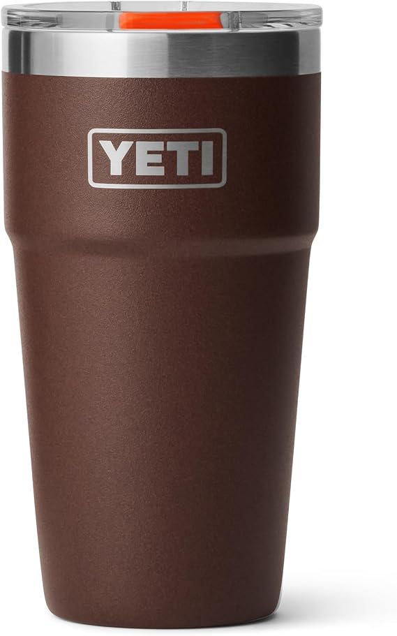 YETI Rambler 20 oz Stackable Tumbler, Stainless Steel, Vacuum Insulated with MagSlider Lid, Wetlands Brown