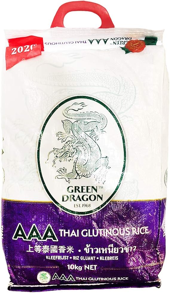 Green Dragon Thai Sticky Rice Rice 10KG Premium Rice Glutinous AAA White Rice Chinese Ingredients Chinese Asian Cooking 10KG