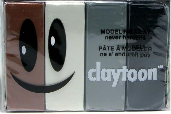 CEC Modeling Claytoon Clay Tone, 1 Pound, Set of 4 Colors, Neutral, Approx. 15.9 oz 450 g