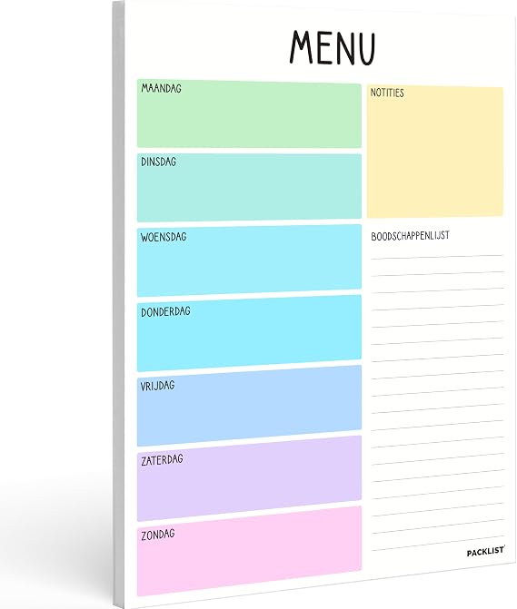 Weekmenu Planner in Boodschappenlijst, Weekmenu Planner. A4 Paper / 100 g Voedselcontrolebord, Gewichtsverlies.