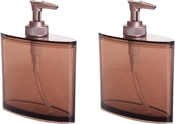 Banyo Setİ Oval Sivi Sabunluk 2 Adet Kahverengİ Akrİlİk 13x5x16cm 350ml