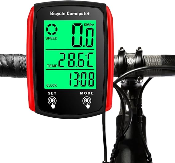 Bike Computer, Universal 19 Functions IP54 Waterproof Bicycle Speedometer Odometer, Cycle Computer with LCD Backlight Display Touch Screen, Automatic Start/Stop, Outdoor Cycling Exercise Accessories