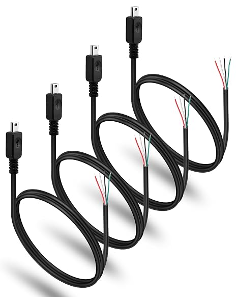 Mini Straight Head USB 2.0 Male to 4-Pin Bare Wire Power Cord, 4Pcs DIY Repair Kit for Legacy Devices/Industrial Controllers/Embedded Systems-3.3FT