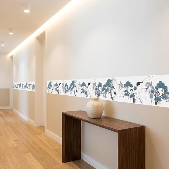 Duvar Kağıdı Borders Kendinden Yapışkanlı Beyaz Vinç 15 cm x 500 cm