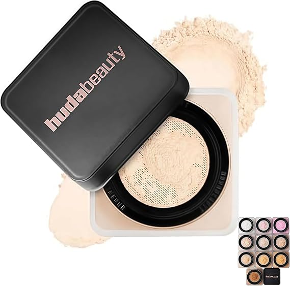 Huda Beauty Easy Bake Loose Baking & Setting Powder - Non Cakey Finish Loose Setting Powder For Foundation, Concealer, Natural Matte Look And Everyday Makeup (Pound Cake)