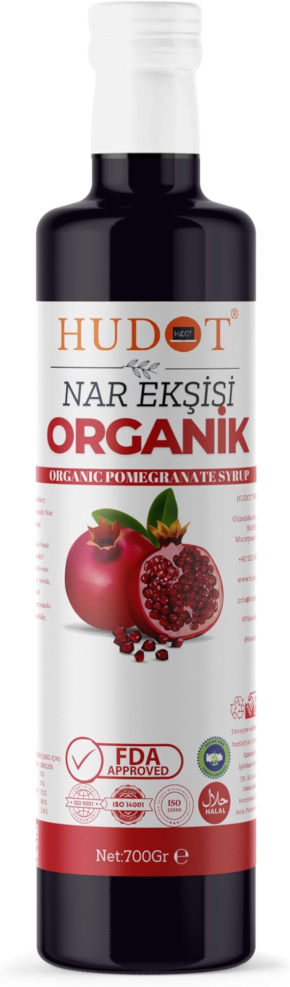 HUDOT Organic Pomegranate Sour, 700 g, FDA Approved