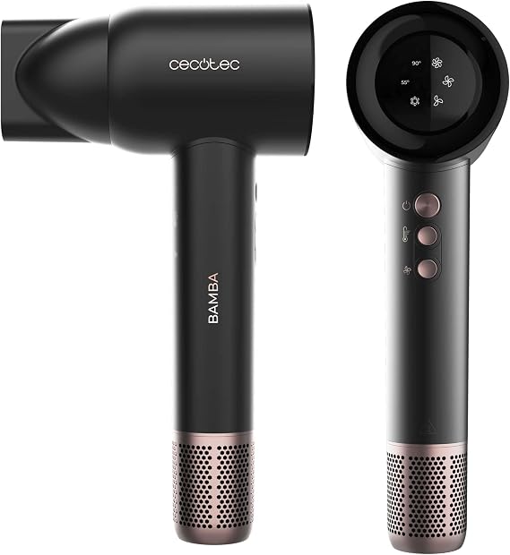Cecotec Secador de Pelo Bamba IoniCare Rockstar Nano IonTech. 1600 W, Nano iInes, 110000 rpm, Pantalla, Control inteligente del Calor, 3 Temperaturas, 3 Velocidades y Función Memoria