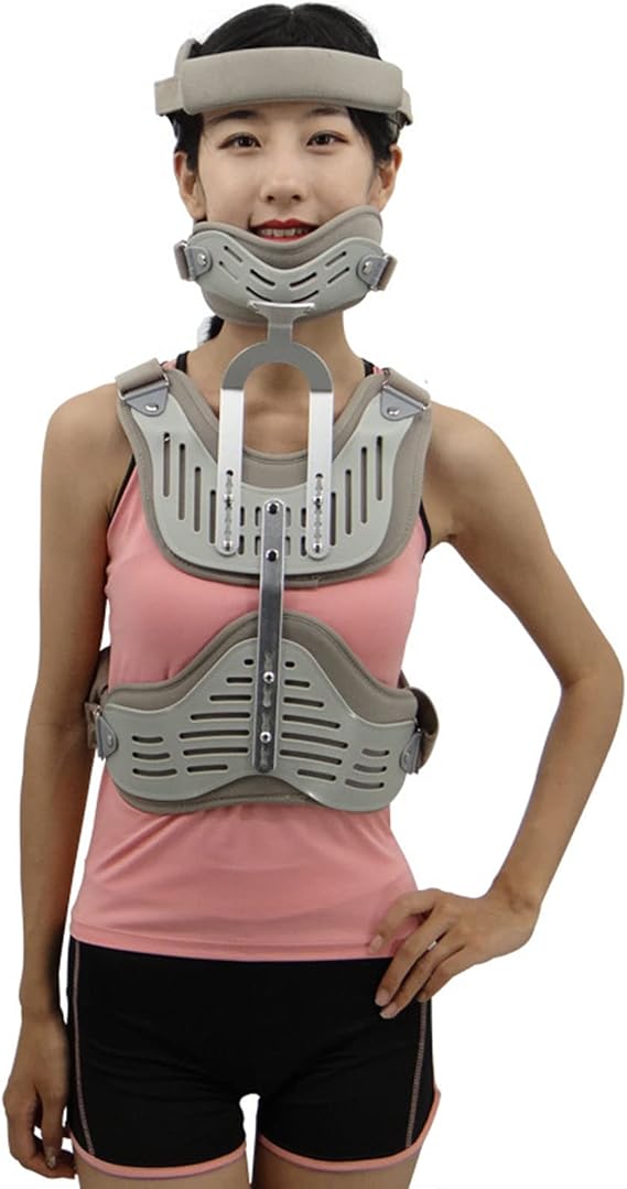 Adjustable Cervical Thoracic Orthosis, Orthosis Cervical Thoracic Halo Brace Neck Posture Orthosis Fixation Brace for Shaping, Relieving Pain from Shoulder, Back, Neck