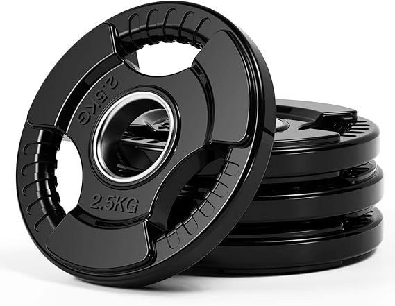 PhysKcal 50 mm Olympic Weight Plates, Tri-Grip, Rubber Coated, 1.25-25 kg