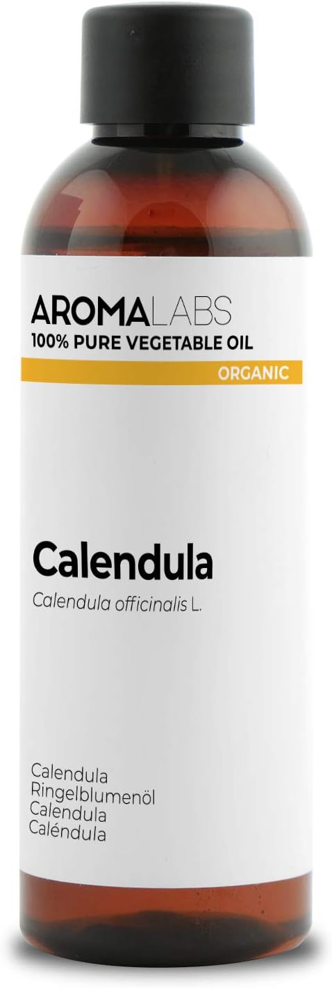 Aroma Labs - Macerado Oleoso de Caléndula - Certificado Orgánico Ecocert - 100% Puro, Natural - Macerado en Aceite de Girasol Ecológico - Sin Conservantes Añadidos - Eco-Embalaje en Francia - 100ml