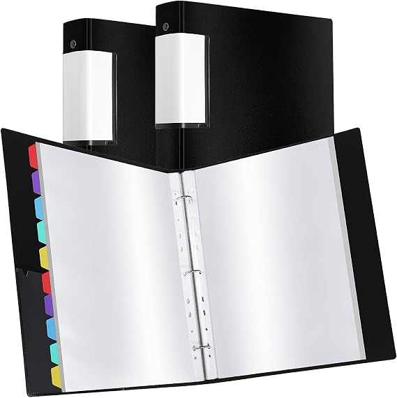 Ring Binder Display Folders, 2 Pack A4 Presentation Ring Binder Folders