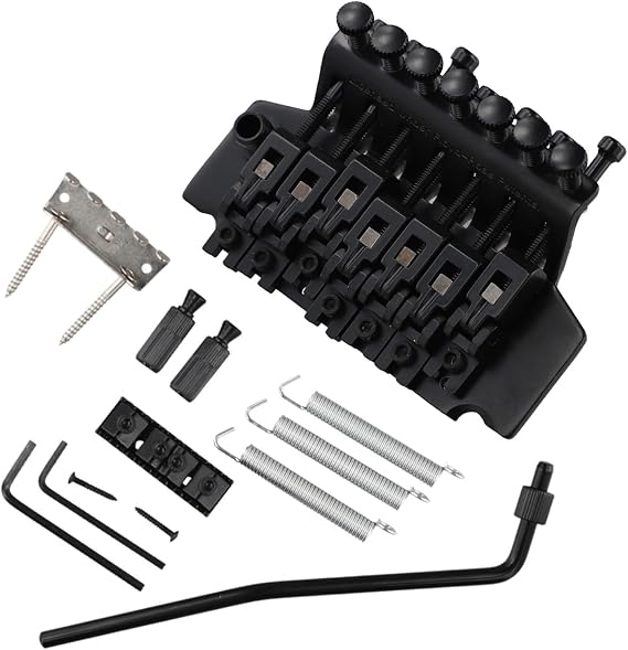Black 7-String Tremolo for bridge Double Locking Design Black(Black)