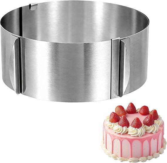 Cake Ring,6-12Inch Adjustable Mousse Ring,Stainless Steel Round Mousse Mold