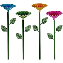 4 Pack Bee Watering Stations, Metal Bee Drinking Cups for Garden, Colorful Bee Butterfly Bath for Outdoor Yard Garden Decor