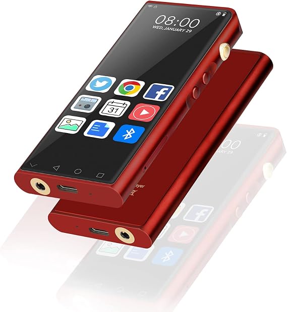 MP3 Player, MP4 Player with Bluetooth and WiFi, Portable Music Video Audio Player Touch Screen Music Storage Devices HiFi Lossless Sound Voice Recorder FM Radio Photo Browser Calculator Clock Calendar