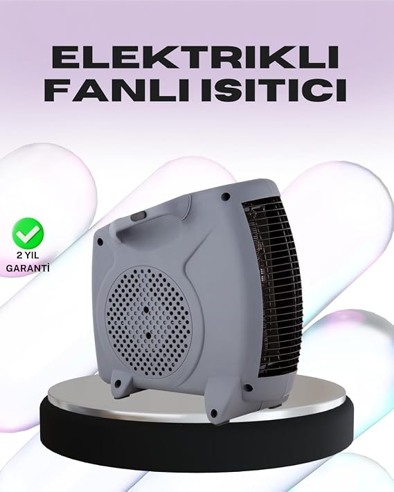 YamanHobi Taşınabilir Fanlı Isıtıcı Elektrikli Termik Korumalı Oda Isıtıcı