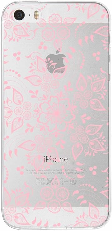 PrintiFy Apple iPhone 5S ile Uyumlu Kapak Nostalji Desen - C Tasarımlı 1mm Fit Şeffaf Silikon Kılıf