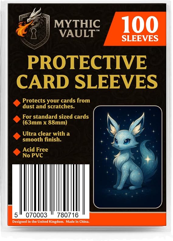 100 Protective Card Sleeves | Fits All Standard Sized Trading Cards