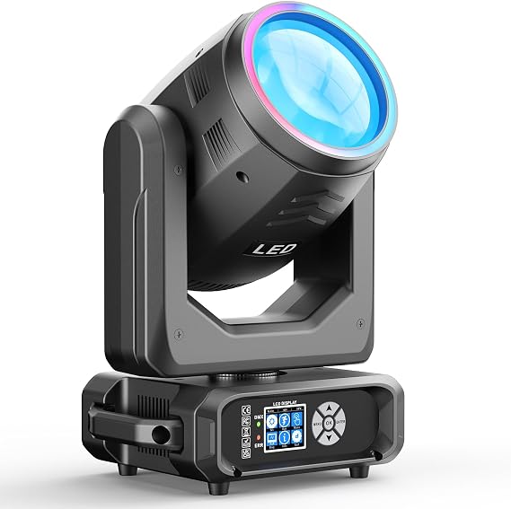 d-mx512 (16CH) 200 W LED Beam Moving Head Light Electronic Zoom Stage Light with 11+1 Colours and 14+1 Pattern 18 Prism Beam Spot Light for Stage Wedding DJ Christmas Party